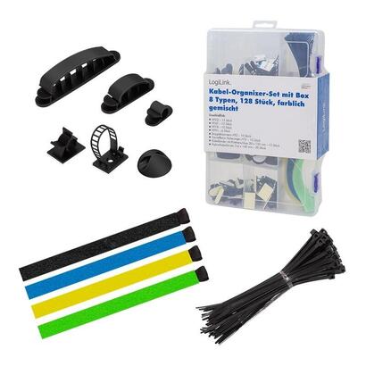 logilink-kab0084-organizador-de-cables-universal-clip-para-cable-multicolor-128-piezas