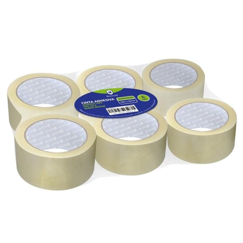 bismark-pack-de-6-precintos-de-embalaje-50mm-x-66m-polipropileno-55-micras-transparente