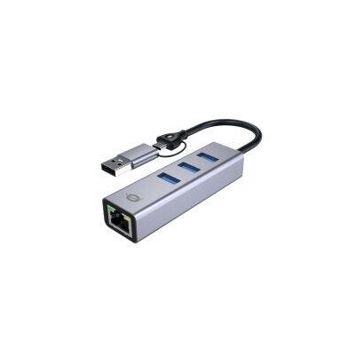 adaptador-usb-cusb-a-ethernet-rj45-conceptornic-abby25f-con-hub-usb-32-x3-puertos