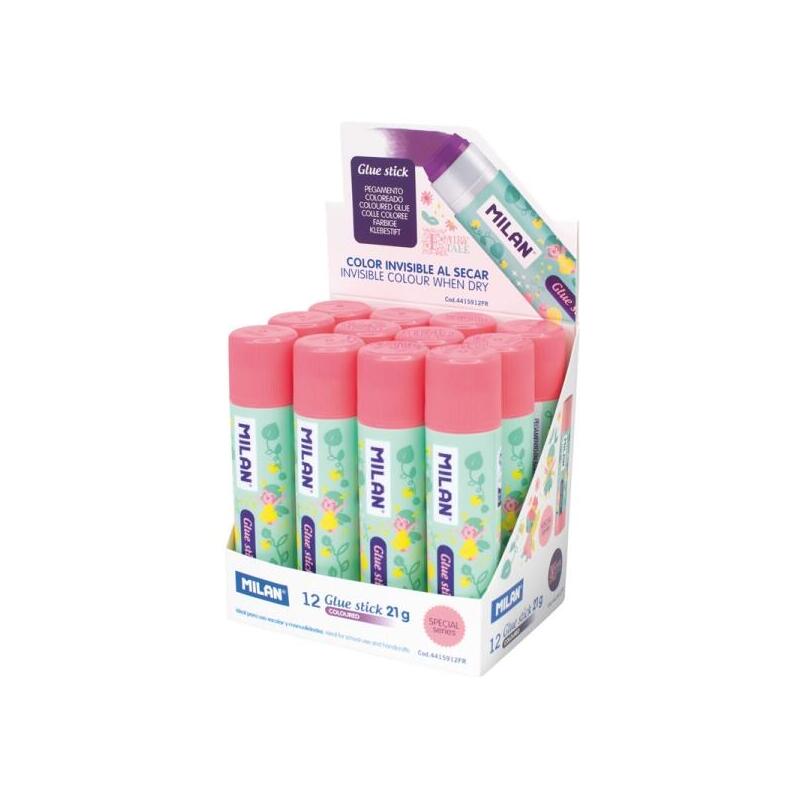 milan-fairy-tale-expositor-con-12-barras-de-pegamento-21g-multiusos-multisuperficies-sin-disolventes-uso