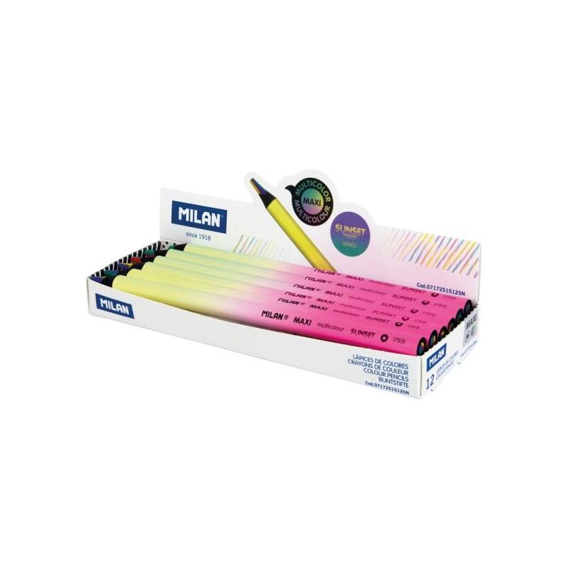 pack-de-12-unidades-milan-maxi-sunset-lapiz-mina-5mm-multicolor-la-mina-contiene-4-colores-amarillo-rosa-verde-y