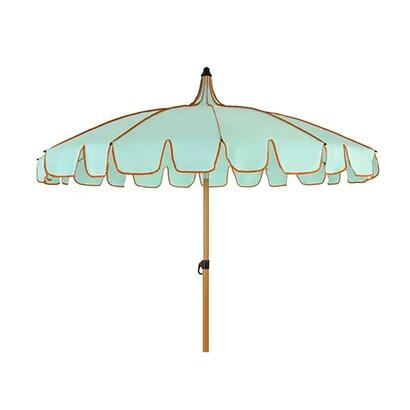 parasol-para-jardin-verde-agua-con-ribete-coral-o195-x-215-cm