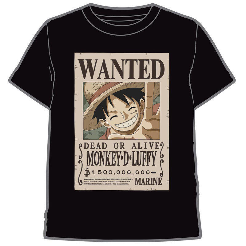 camiseta-wanted-luffy-one-piece-adulto-talla-l