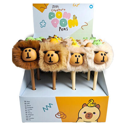 pack-de-12-unidades-boligrafo-punta-fina-capibara-pompon-esponjoso