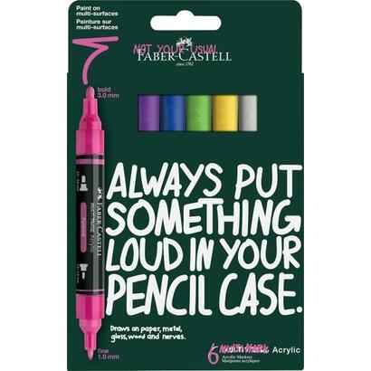 faber-castell-multimark-acrylic-pack-con-6-rotuladores-acrilicos-doble-punta-puntas-redondas-de-1mm-y-3mm-tinta