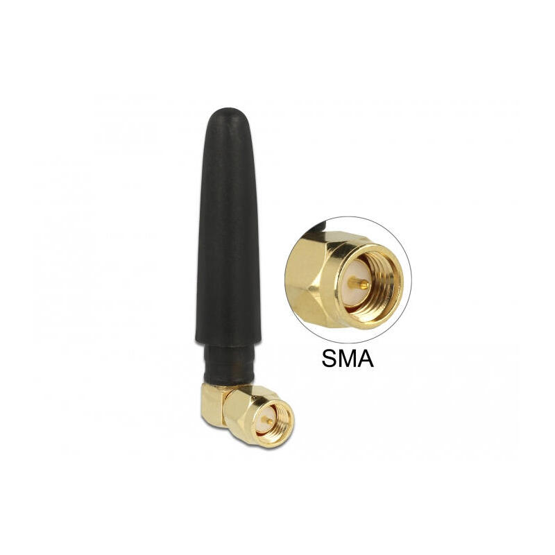 delock-wlan-80211-b-g-n-antenne-sma-stecker-90-2-dbi-omnidirektional-mit-kippgelenk-und-flexiblem-material-schwarz