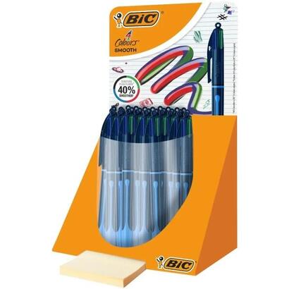 bic-4-colours-smooth-drop-expositor-de-30-boligrafos-de-bola-retractil-punta-media-de-10mm-escritura-un-40-mas