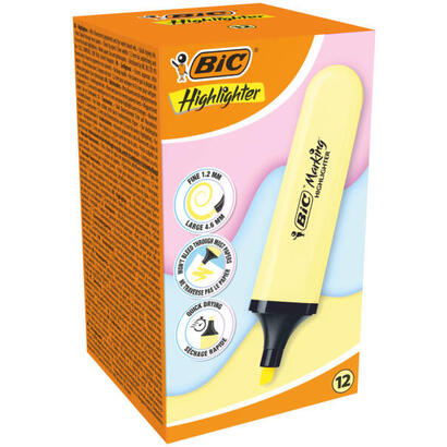pack-de-12-unidades-bic-marking-highlighter-flat-marcador-fluorescente-punta-biselada-trazo-entre-120-y-460-mm-