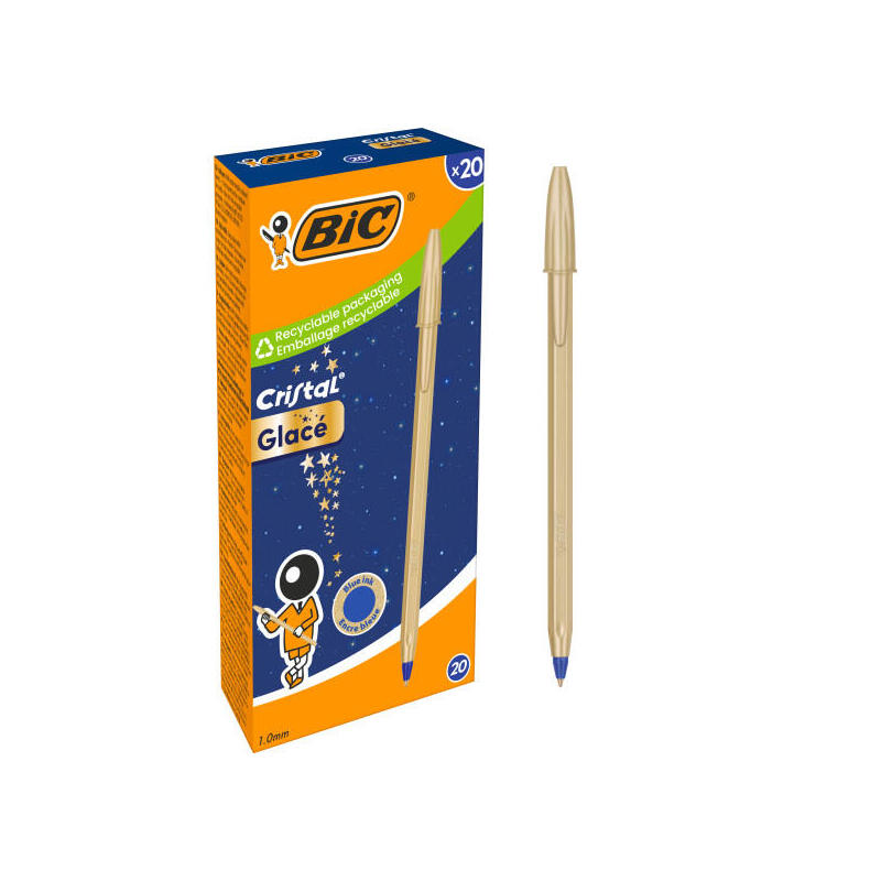 pack-de-20-unidades-bic-cristal-glace-boligrafo-de-bola-cuerpo-opaco-en-color-oro-mate-punta-redonda-de-1mm-trazo