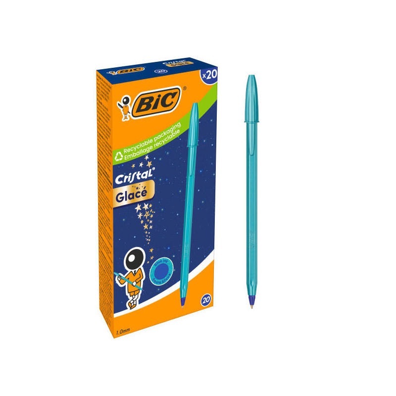 pack-de-20-unidades-bic-cristal-glace-boligrafo-de-bola-cuerpo-opaco-en-color-azul-metalizado-mate-punta-redonda-de