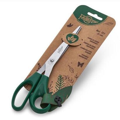 pack-de-10-unidades-faibo-tijeras-oficina-21cm-asimetricas-mango-de-plastico-verde-oscuro