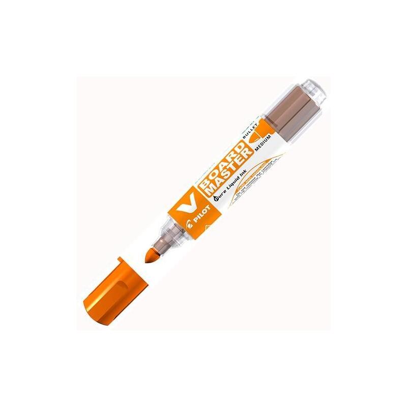 pack-de-10-unidades-pilot-rotulador-pizarra-blanca-v-board-master-recargable-naranja
