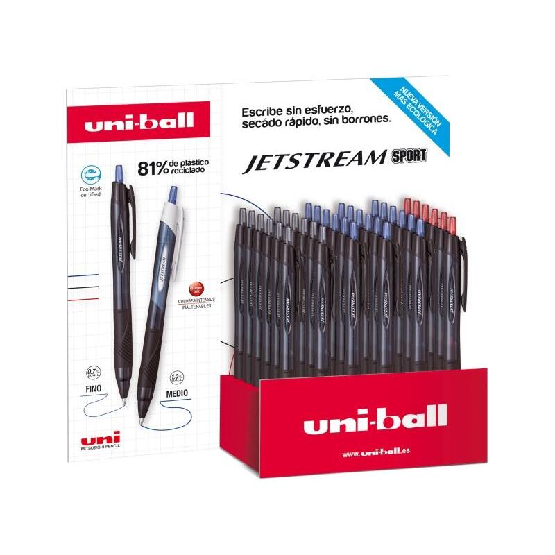 uni-ball-sxn-157e-jetstream-sport-expositor-de-36-boligrafos-retractiles-punta-de-bola-07mm-tinta-pigmentada