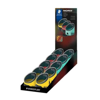 staedtler-norix-expositor-de-10-sacapuntas-con-deposito-1-agujero-para-lapices-de-hasta-o-82mm-colores-surtidos