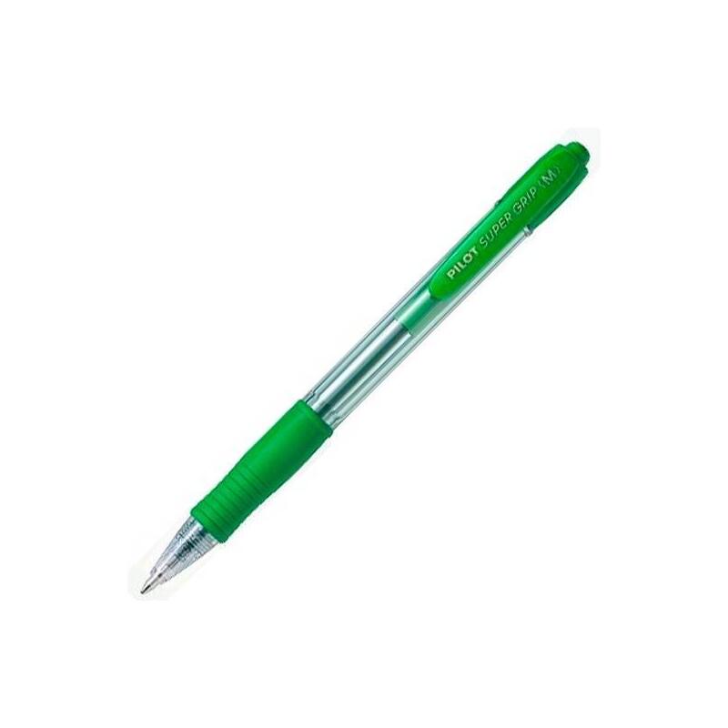pack-de-12-unidades-pilot-boligrafo-supergrip-m-verde-cuerpo-verde
