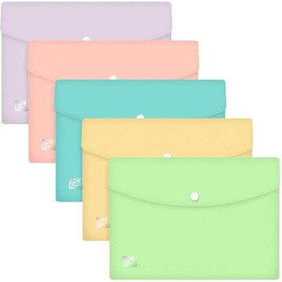 pack-de-5-unidades-oxford-sobre-con-broche-urban-a5-plastico-flexible-translucido-csurtidos-pastel