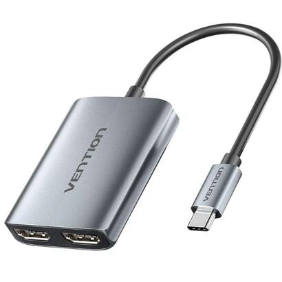 cable-conversor-vention-aczhb-usb-tipo-c-macho-2x-hdmi-macho-gris
