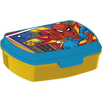 safta-spider-man-attack-sandwichera-pvc-sin-bpa-rectangular-17x56x133cm-amarillo