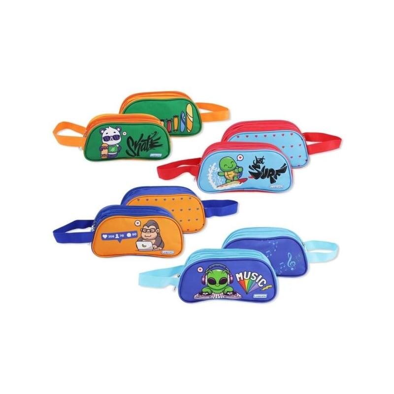 pack-de-12-unidades-bismark-lovely-animals-portatodo-ovalado-a-2-colores-3-compartimentos-4-disenos-diferentes