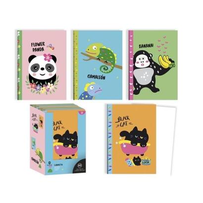 pack-de-24-unidades-bismark-animals-libreta-grapada-a5-32-hojas-lisas-portada-con-disenos-de-animales-tacto-soft-