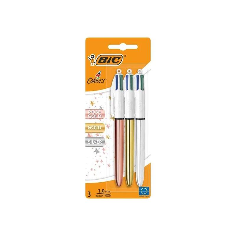 bic-4-colours-pack-de-3-boligrafos-de-bola-retractil-punta-de-1mm-trazo-de-04mm-tinta-con-base-de-aceite-