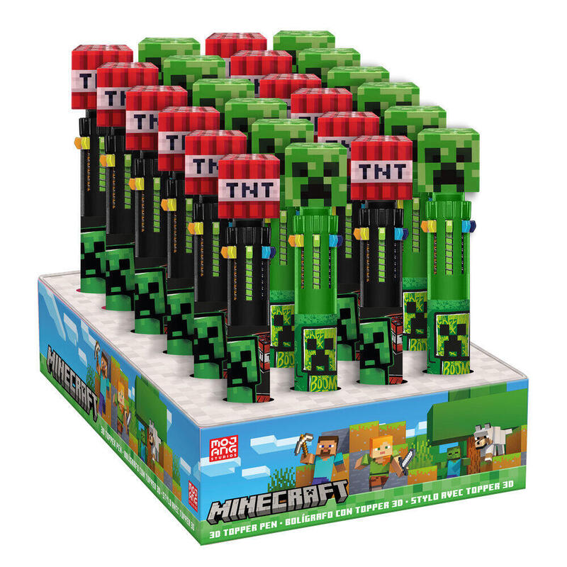 pack-de-24-unidades-boligrafo-10-colores-topper-3d-minecraft-surtido