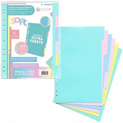 pack-de-10-unidades-carchivo-separadores-6-posiciones-a4-pp-extra-fuerte-colores-soft