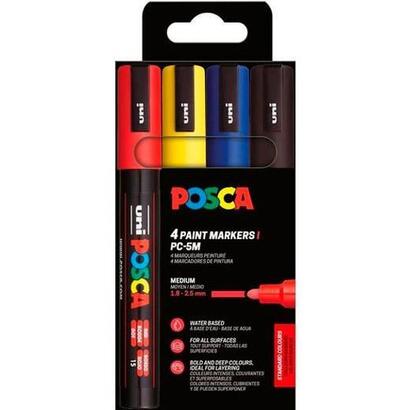 posca-marcador-pc-5m4c-no-permanente-18mm-25mm-colores-surtidos-basic-estuche-4u-