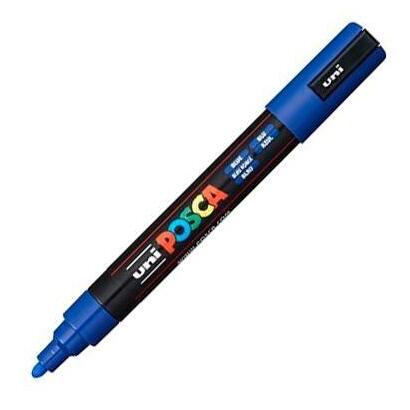 pack-de-6-unidades-posca-marcador-pc-5m-no-permanente-punta-forma-de-bala-18-25-mm-azul