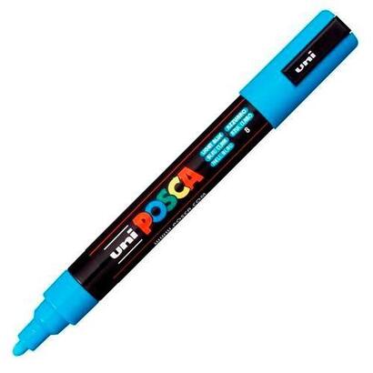 pack-de-6-unidades-posca-marcador-pc-5m-no-permanente-punta-forma-de-bala-18-25-mm-azul-claro