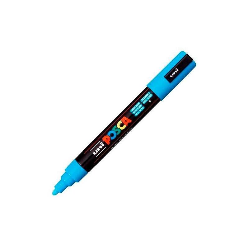 pack-de-6-unidades-posca-marcador-pc-5m-no-permanente-punta-forma-de-bala-18-25-mm-azul-claro