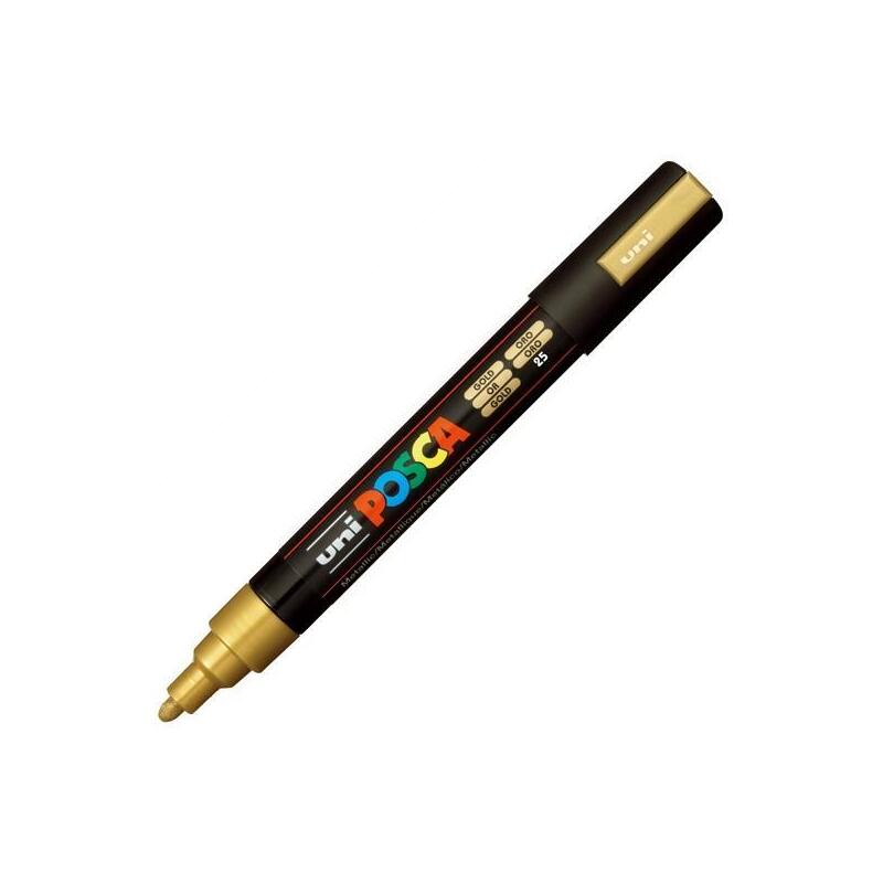 pack-de-6-unidades-posca-marcador-pc-5m-no-permanente-punta-forma-de-bala-18-25-mm-oro