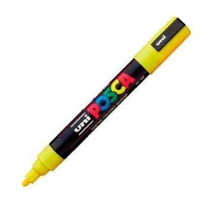 pack-de-6-unidades-posca-marcador-pc-5m-no-permanente-punta-forma-de-bala-18-25-mm-amarillo