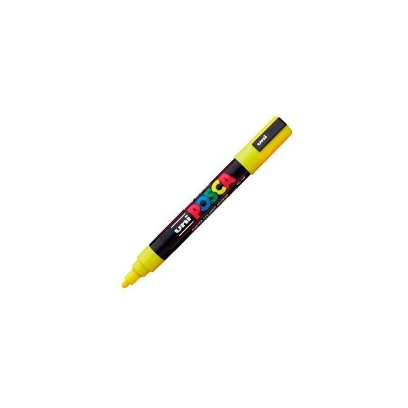 pack-de-6-unidades-posca-marcador-pc-5m-no-permanente-punta-forma-de-bala-18-25-mm-amarillo