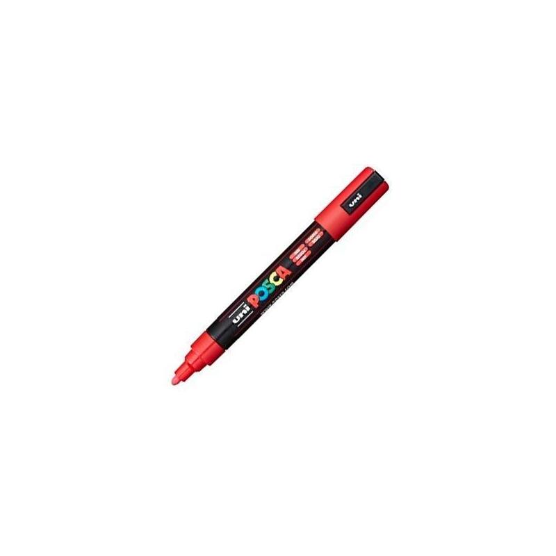 pack-de-6-unidades-posca-marcador-pc-5m-no-permanente-punta-forma-de-bala-18-25-mm-rojo