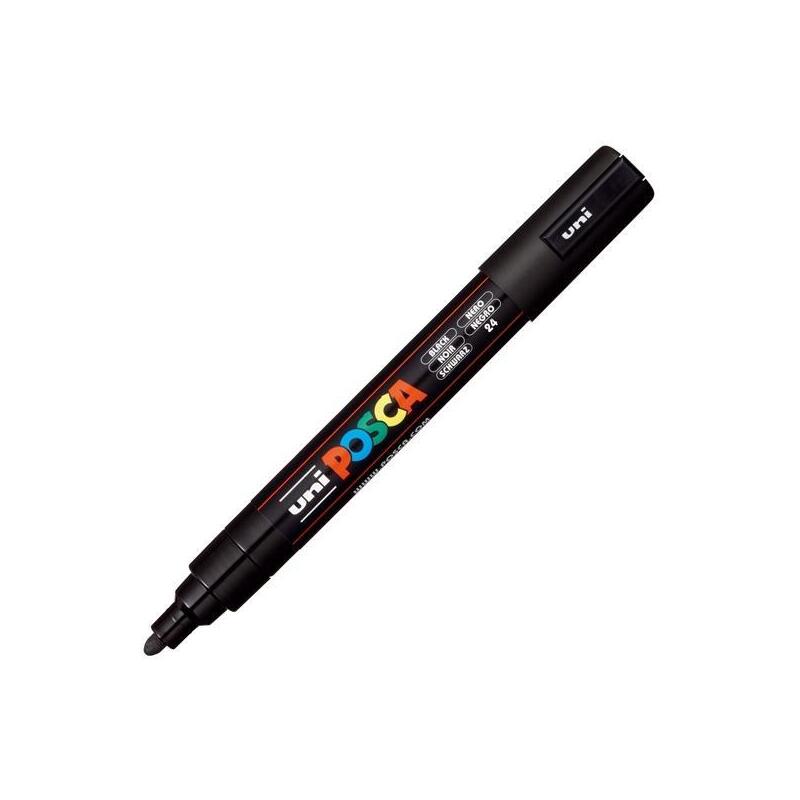 pack-de-6-unidades-posca-marcador-pc-5m-no-permanente-punta-forma-de-bala-18-25-mm-negro