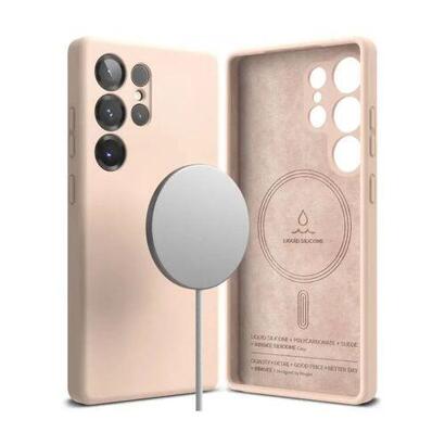 ringke-galaxy-s25-ultra-case-silicone-magnetic-pink-sand