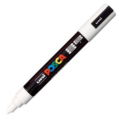 pack-de-6-unidades-posca-marcador-pc-5m-no-permanente-punta-forma-de-bala-18-25-mm-blanco