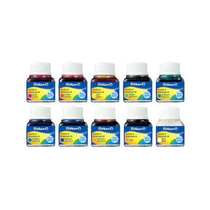 pelikan-523-pack-de-10-tintas-chinas-10ml-pigmentacion-intensa-colores-surtidos