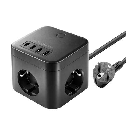 powercube-mars-gaming-md-cube35-4-usb-3-tomas-de-corriente-con-cable-18m-regleta-color-negro