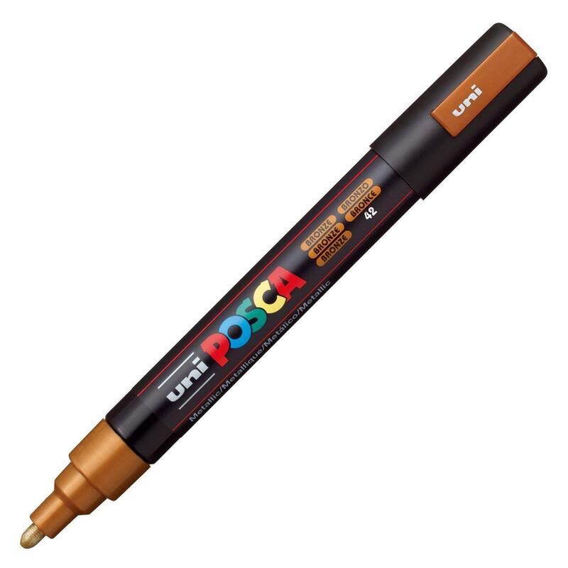 pack-de-6-unidades-posca-marcador-pc-5m-no-permanente-punta-forma-de-bala-18-25-mm-bronce-metalico