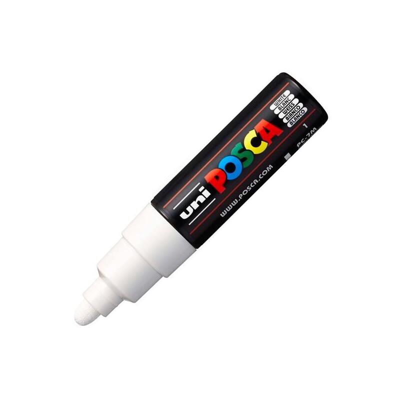 pack-de-6-unidades-posca-marcador-pc-7m-no-permanente-punta-forma-de-bala-45-55mm-blanco