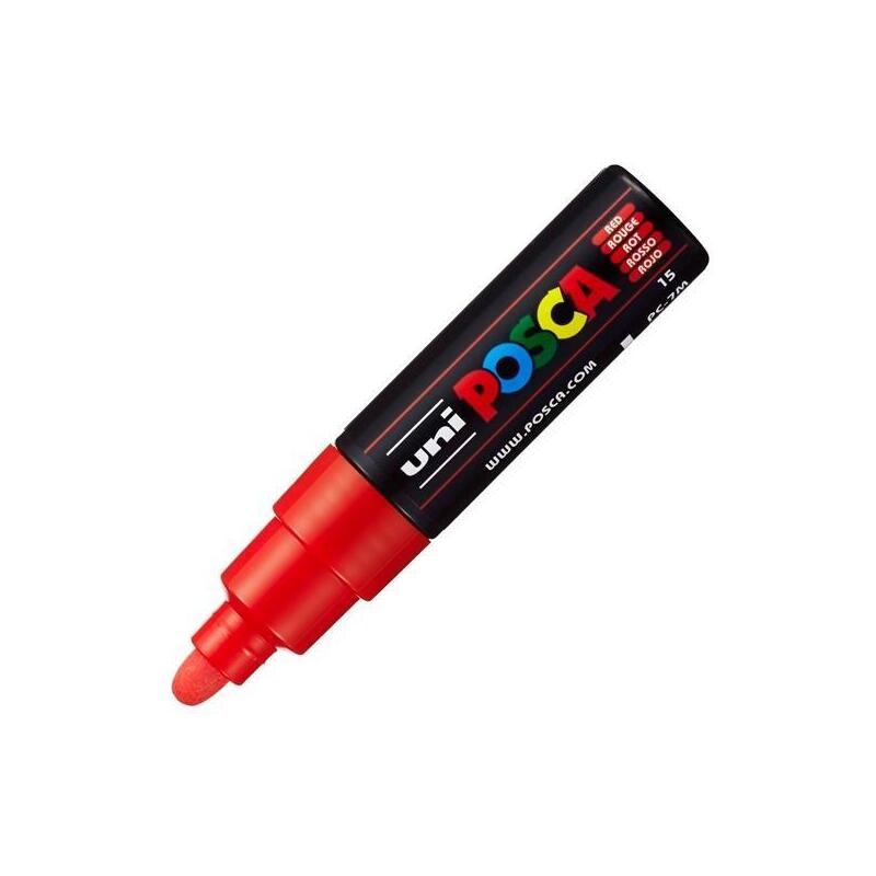pack-de-6-unidades-posca-marcador-pc-7m-no-permanente-punta-forma-de-bala-45-55mm-rojo