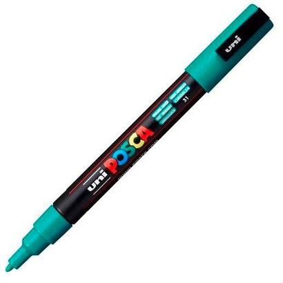 pack-de-6-unidades-posca-marcador-pc-3m-punta-conica-09-13-mm-verde-esmeralda