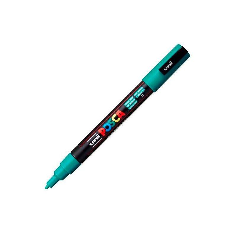 pack-de-6-unidades-posca-marcador-pc-3m-punta-conica-09-13-mm-verde-esmeralda