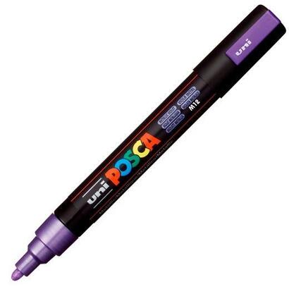 pack-de-6-unidades-posca-marcador-pc-5m-no-permanente-punta-forma-de-bala-18-25-mm-violeta-metalico
