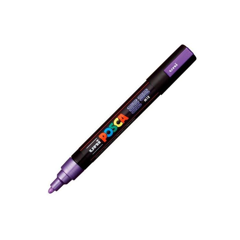 pack-de-6-unidades-posca-marcador-pc-5m-no-permanente-punta-forma-de-bala-18-25-mm-violeta-metalico