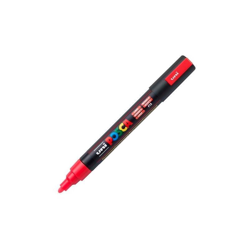 pack-de-6-unidades-posca-marcador-pc-5m-no-permanente-punta-forma-de-bala-18-25-mm-fluor-rojo