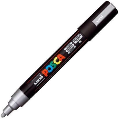 pack-de-6-unidades-posca-marcador-pc-5m-no-permanente-punta-forma-de-bala-18-25-mm-plata