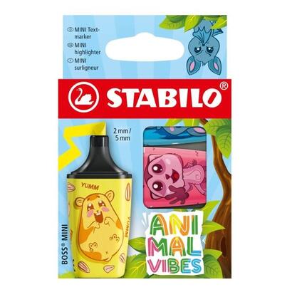 stabilo-boss-mini-animal-vibes-pack-de-3-mini-marcadores-fluorescentes-trazo-entre-2-y-5mm-tinta-con-base-de-agua-